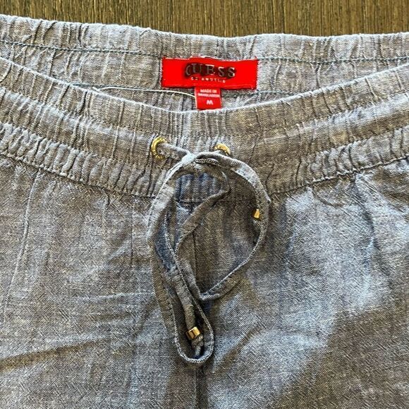 NWOT Guess Blue Cotton Lightweight Pants Drawstring Waist Size M - Picture 4 of 11